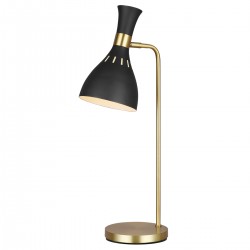 Joan 1 Light Table Lamp - Midnight Black & Burnished Brass