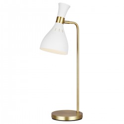Joan 1 Light Table Lamp - Matte White & Burnished Brass