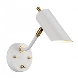 Quinto 1 Light Wall Light - White Aged Brass