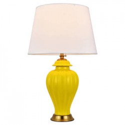 Lampa stołowa ceramiczna CYPR żółta